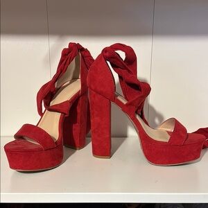 Red Tie Up Heels
